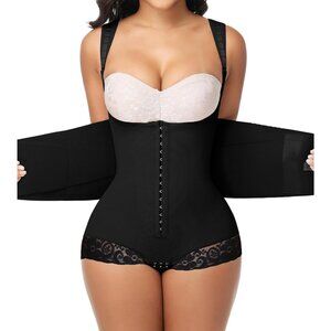 Women's Faja Tummy Control Body Shaper High Garment Waist Black Shapewear